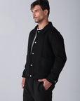 Black Wool Snaps Jacket
