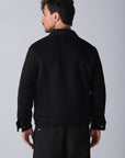 Black Wool Snaps Jacket