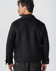 Black Wool Snaps Jacket