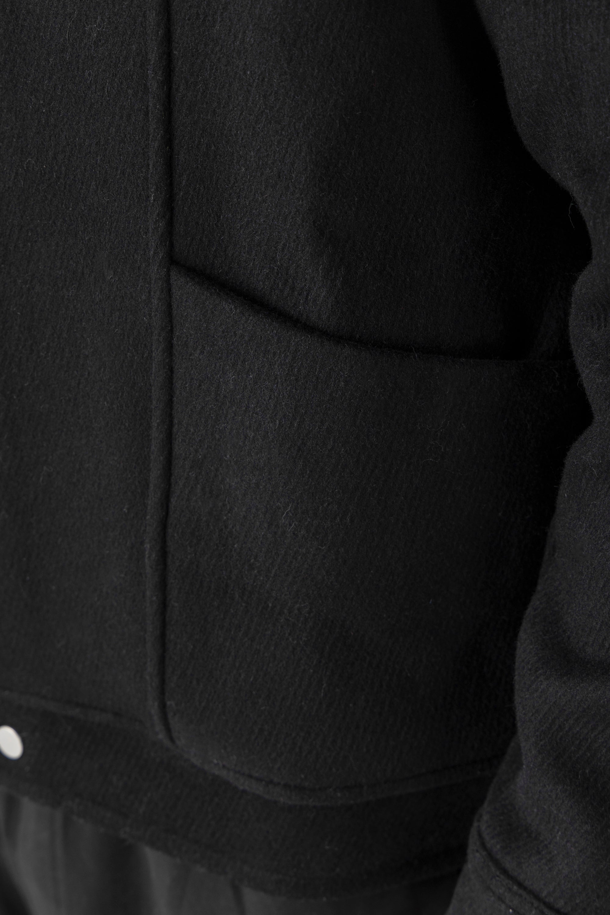 Black Wool Snaps Jacket