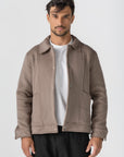 Beige Wool Snaps Jacket