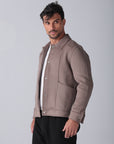 Beige Wool Snaps Jacket