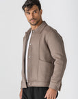 Beige Wool Snaps Jacket