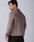 Beige Wool Snaps Jacket