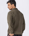 Olive Textured Quarter Zipper