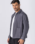 Charcoal Button Up Overshirt