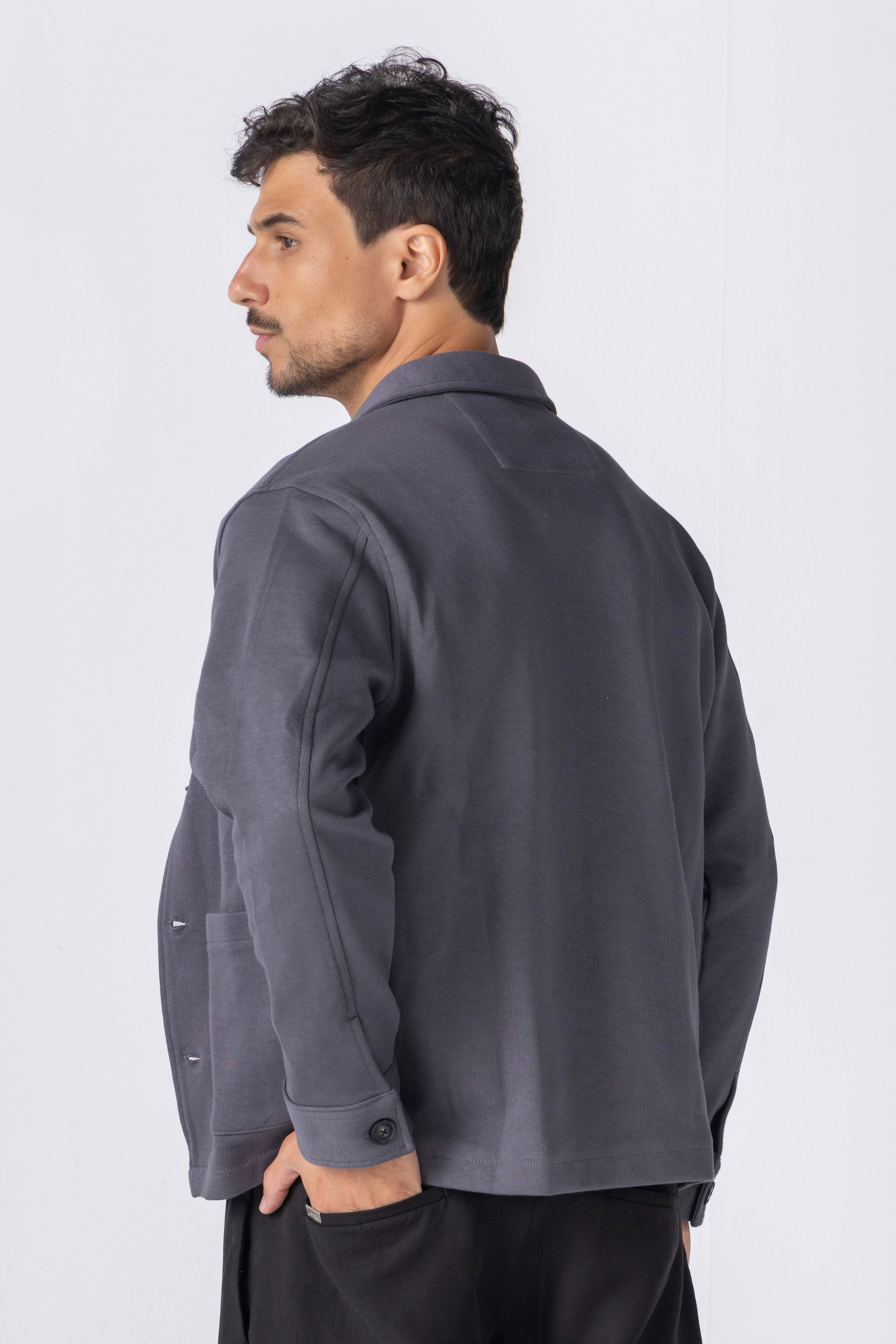 Charcoal Button Up Overshirt