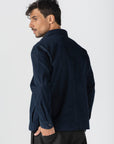 Navy Gabardine Zipper Jacket