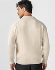 Cream Knitted Wool Polo