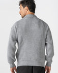 Grey Knitted Wool Polo