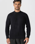 Black Knitted Crew Neck Sweater