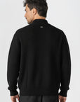 Black Knitted Double Zip Sweater