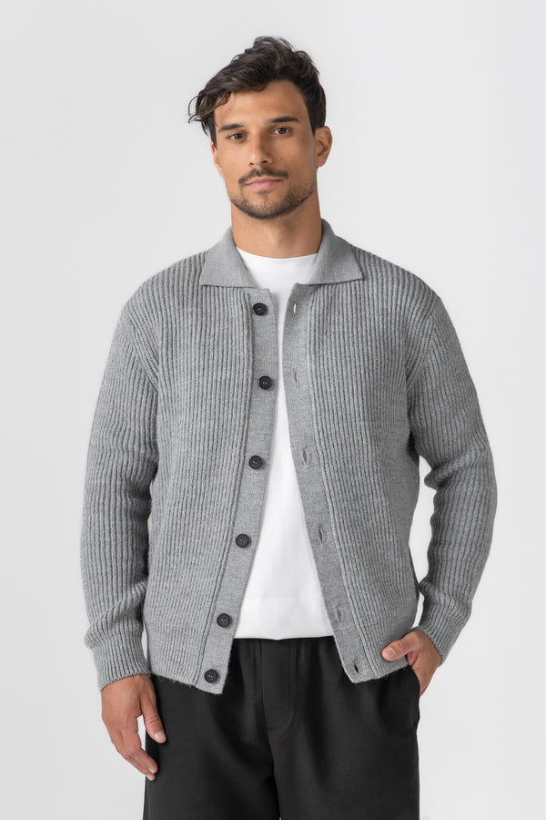 Grey Knitted Wool Jacket