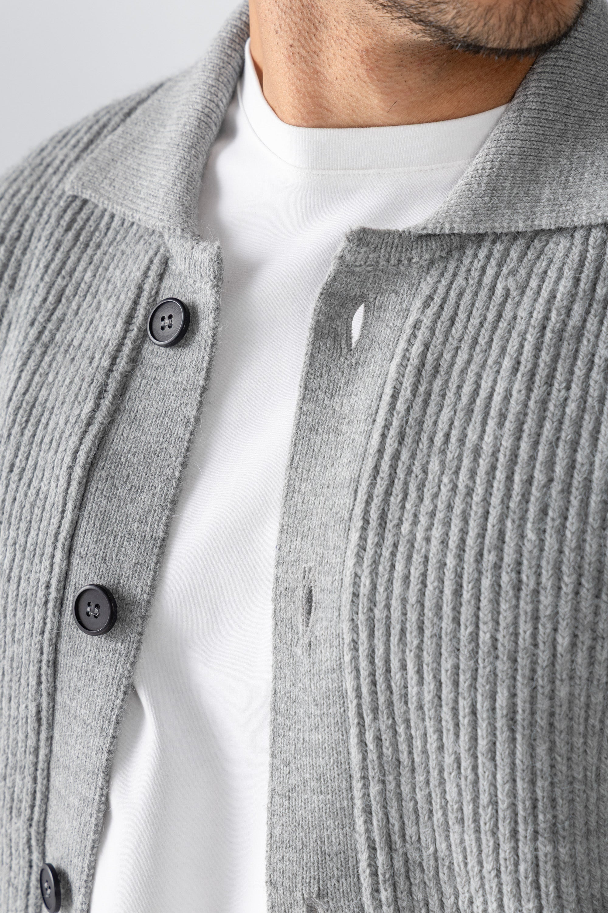 Grey Knitted Wool Jacket