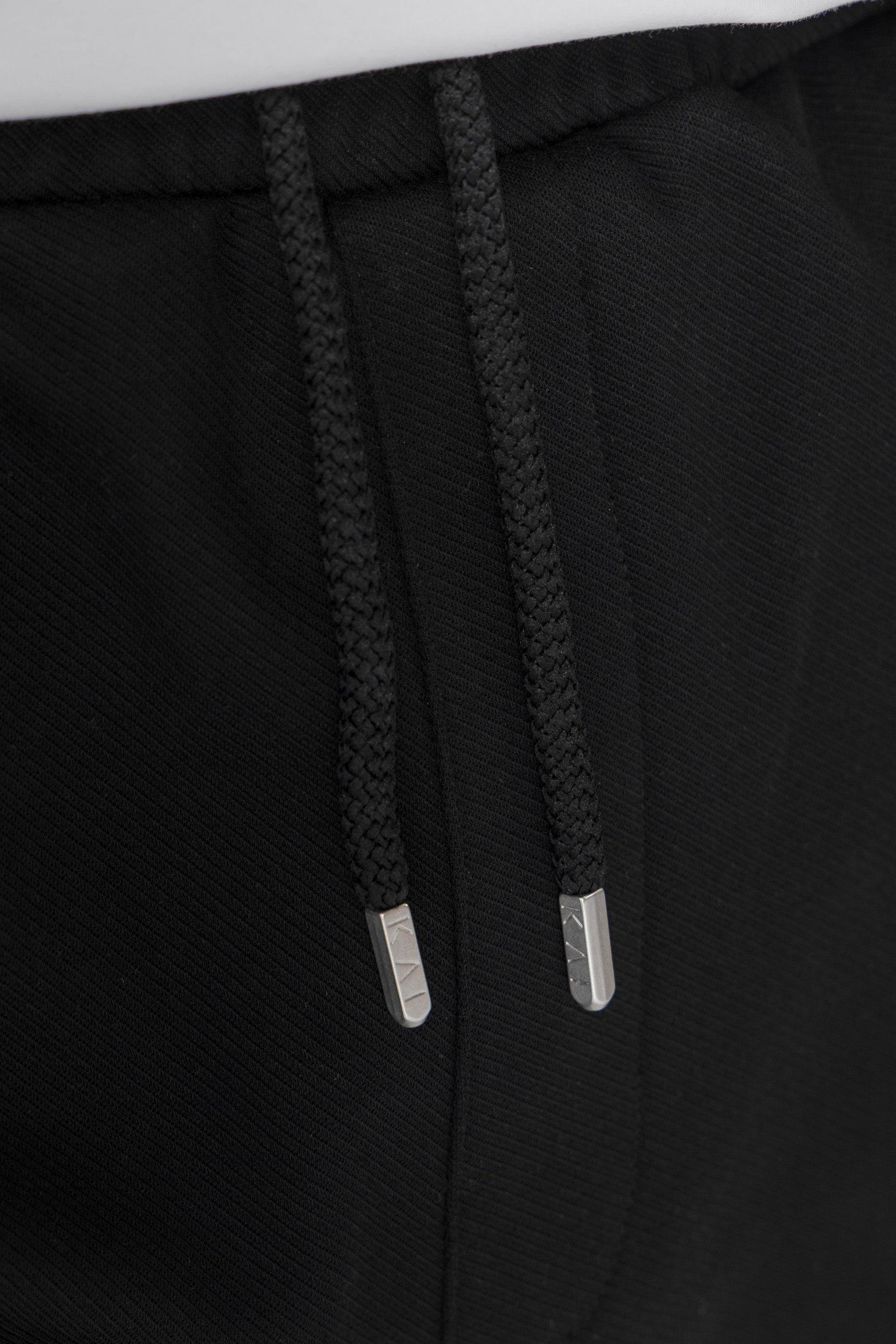 Black Diagonal Textured Pants