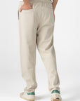 Beige Diagonal Textured Pants