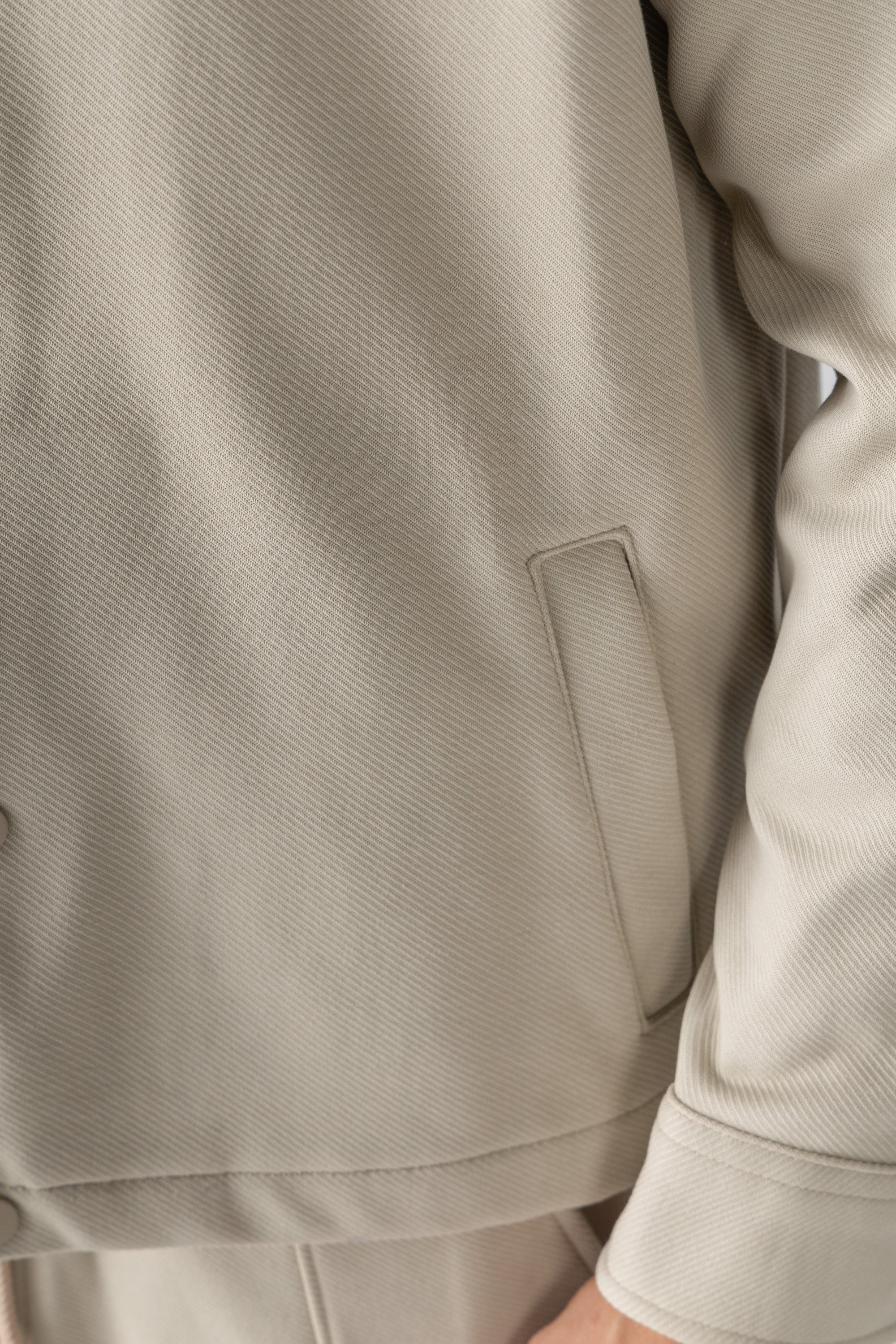 Beige Diagonal Textured Overshirt