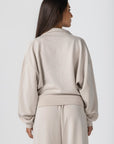Cream Modal Zipper Jacket