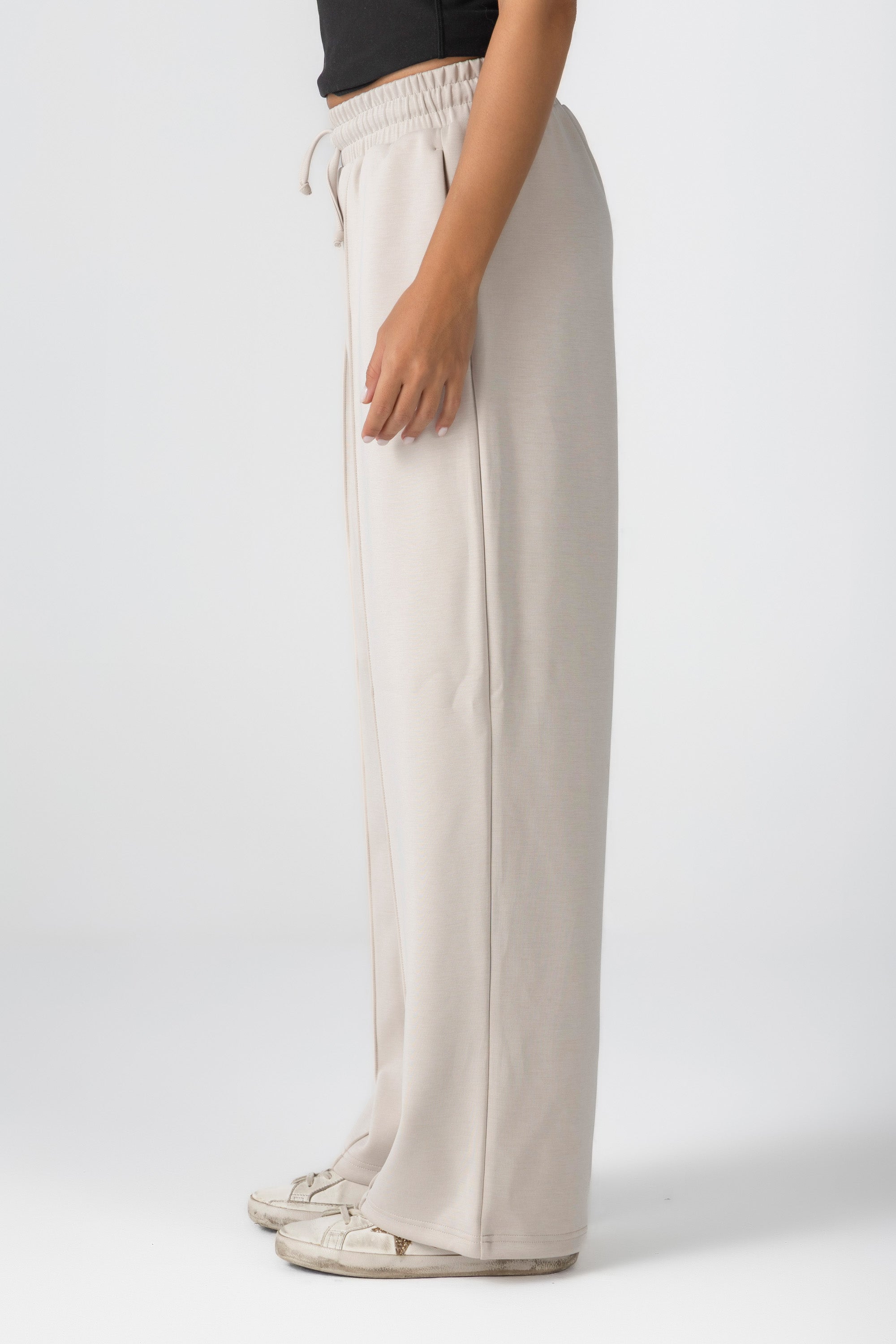 Cream Modal Lined Sweatpants