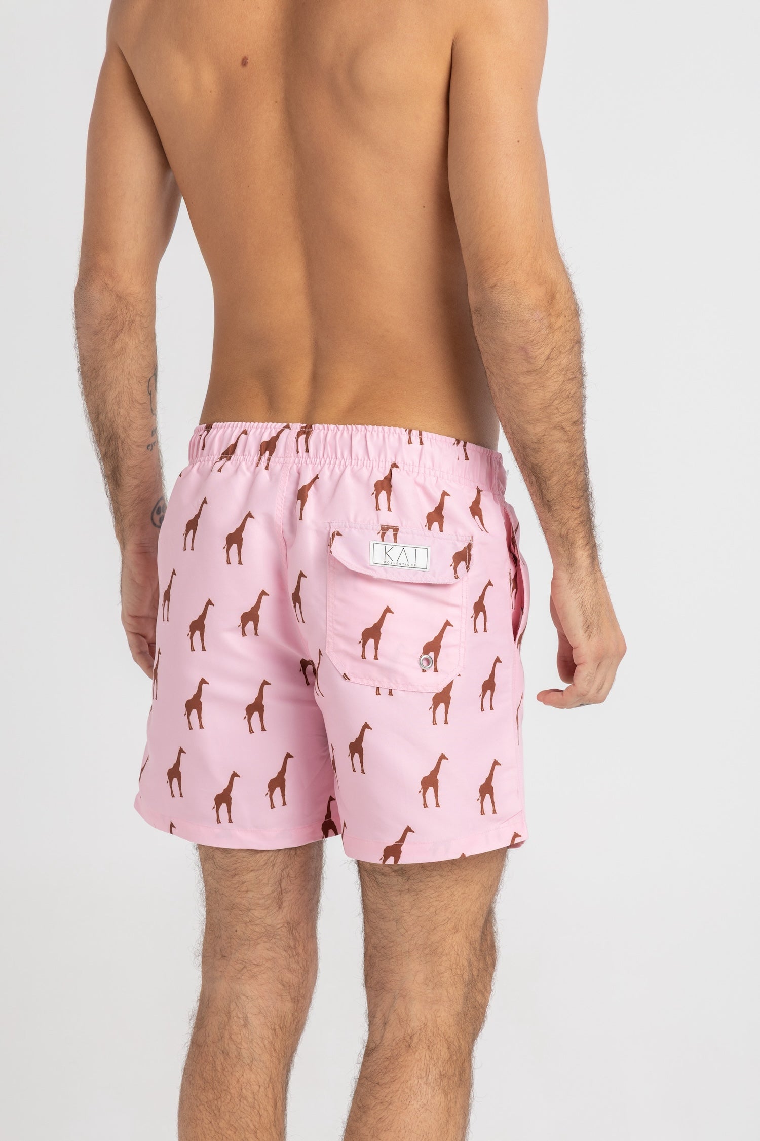 Pink Giraffes Swim Shorts