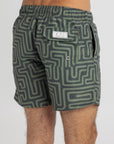 Khaki Maze Swim Shorts