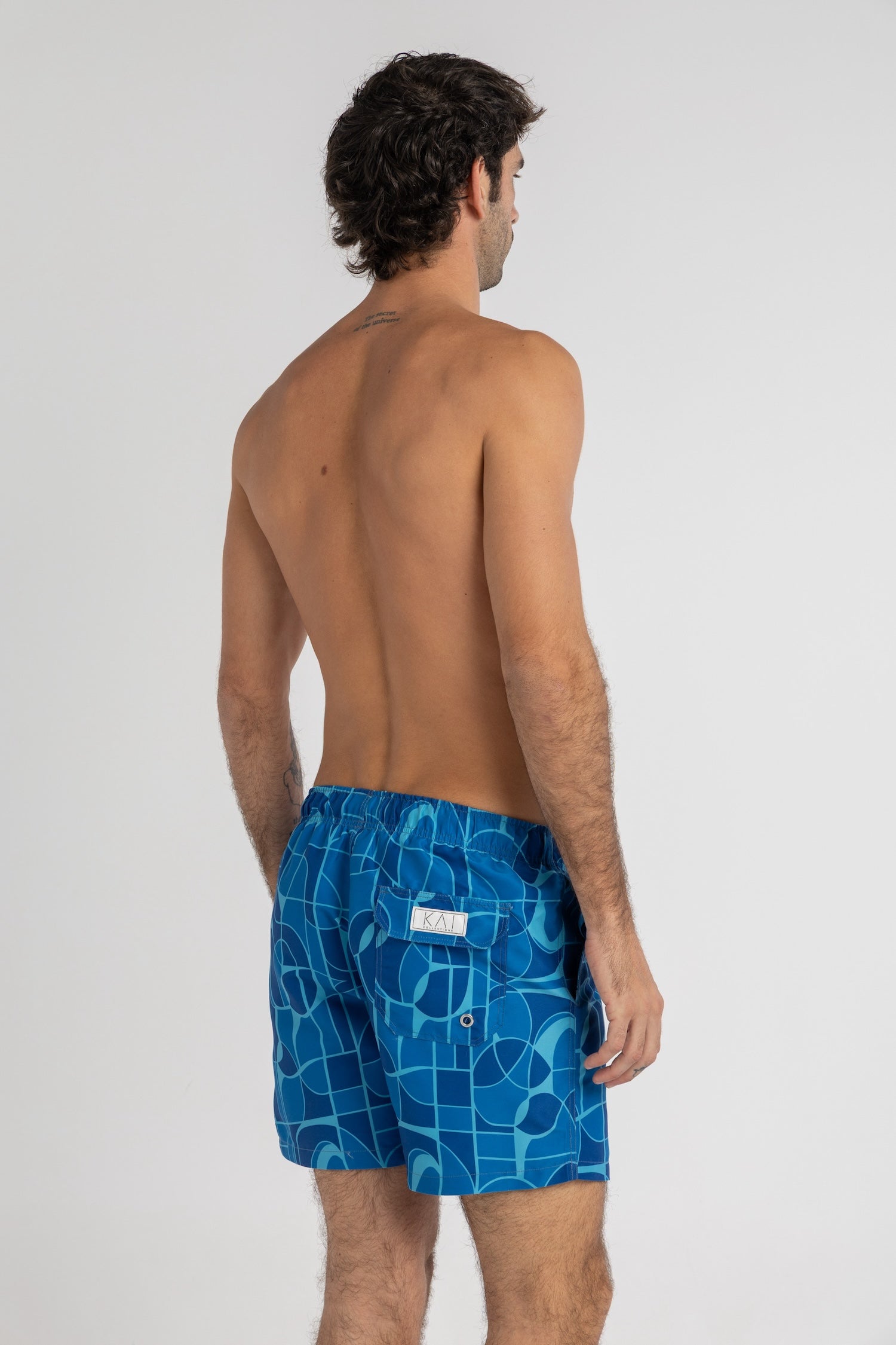 Abstract Blues Swim Shorts