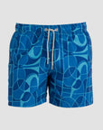 Abstract Blues Swim Shorts