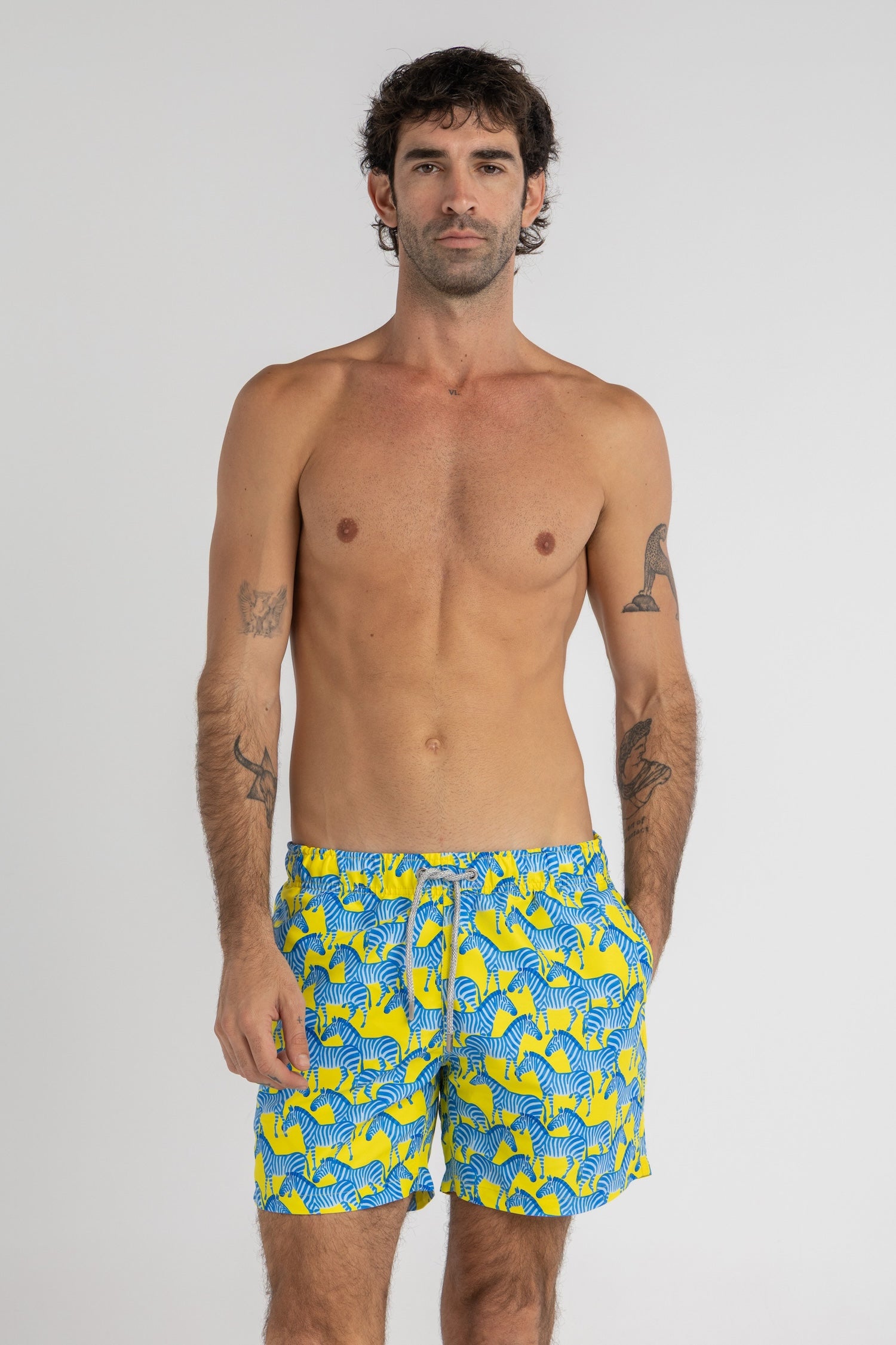 Yellow Zebra Swim Shorts