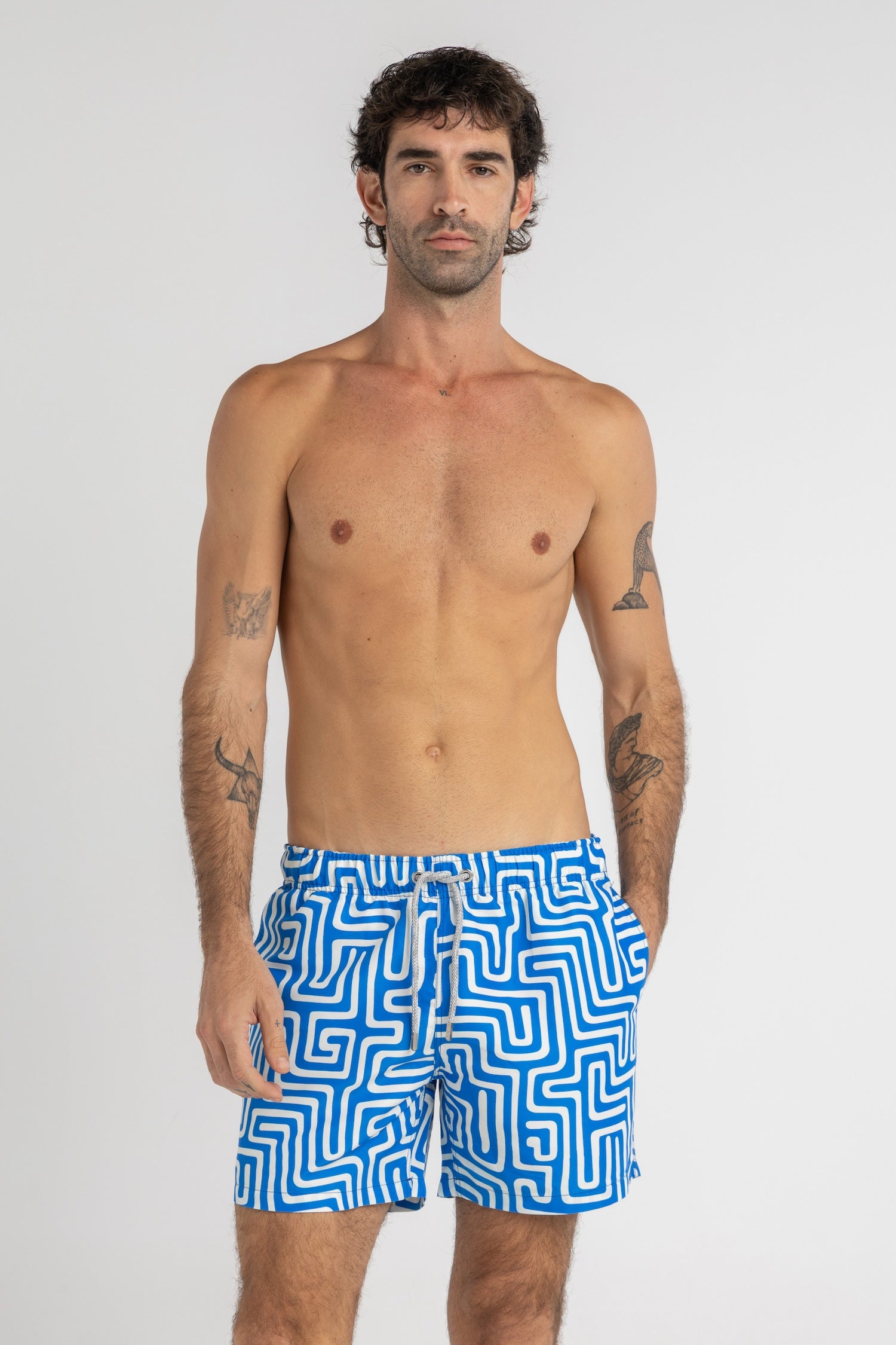 Blue Maze Swim Shorts