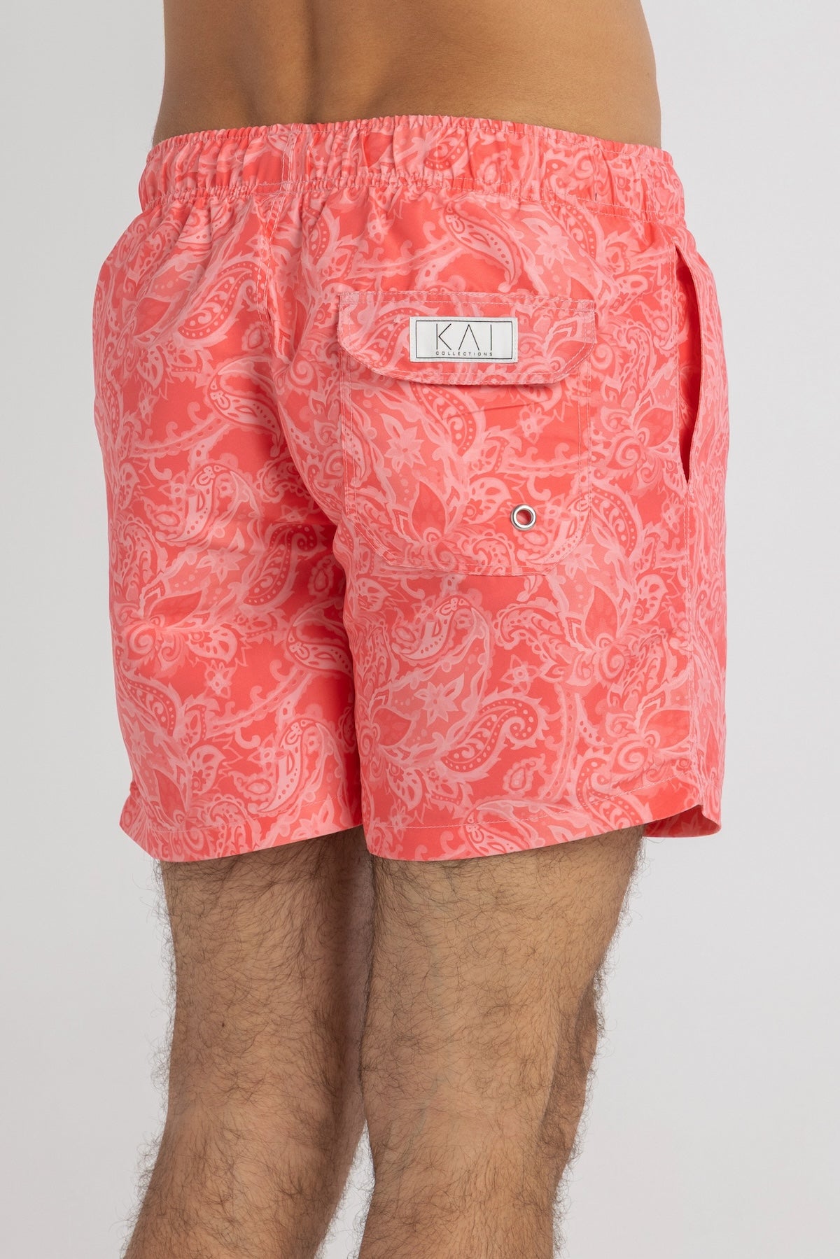 Coral Paisley Swim Shorts