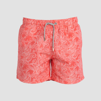 Coral Paisley Swim Shorts