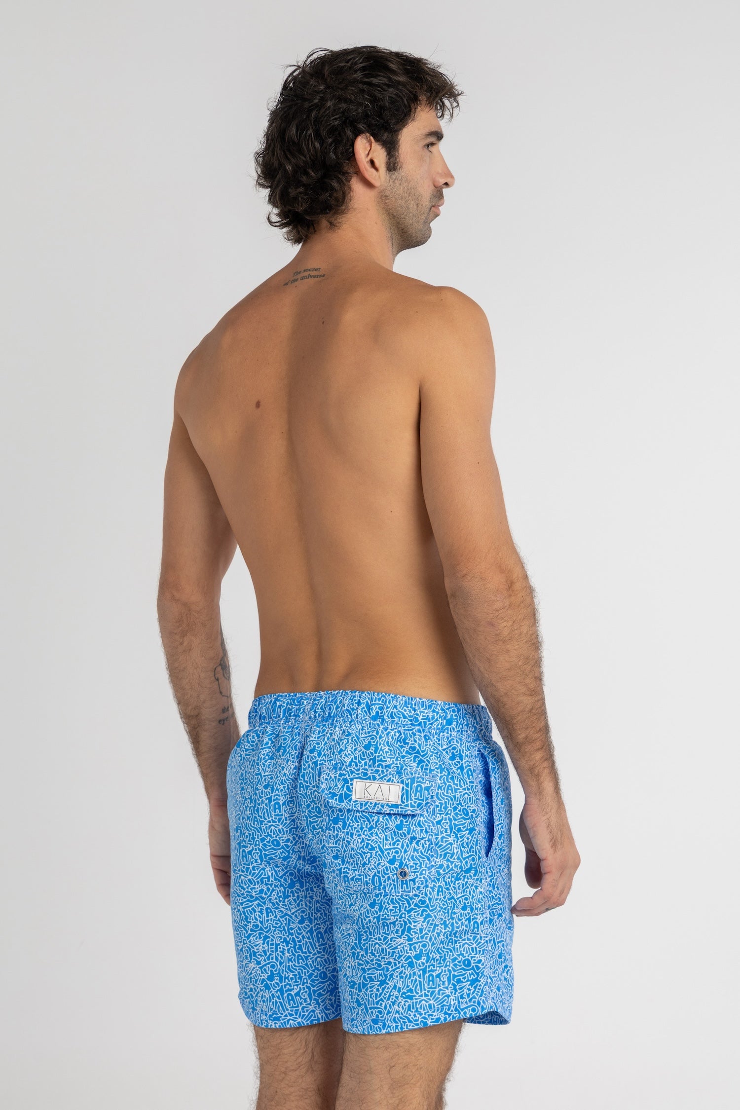 Blue Graffiti Swim Shorts