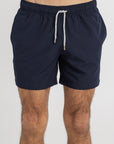 Solid Navy Swim Shorts (4 Way Stretch)