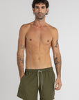 Solid Olive Swim Shorts (4 Way Stretch)
