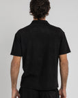 Black Terry Towel Zip Polo