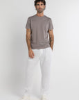 Taupe Mercerised Cotton T-Shirt