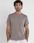 Taupe Mercerised Cotton T-Shirt