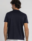 Navy Mercerised Cotton T-Shirt