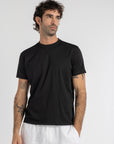 Black Mercerised Cotton T-Shirt