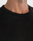Black Pure Linen T-Shirt