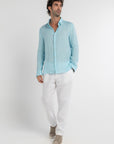 Men's Mint Linen Shirt
