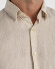 Men's Beige Linen Shirt