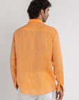 Men's Orange Linen Shirt