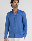 Caeser Blue Linen Shirt