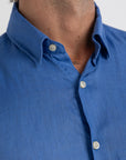 Caeser Blue Linen Shirt