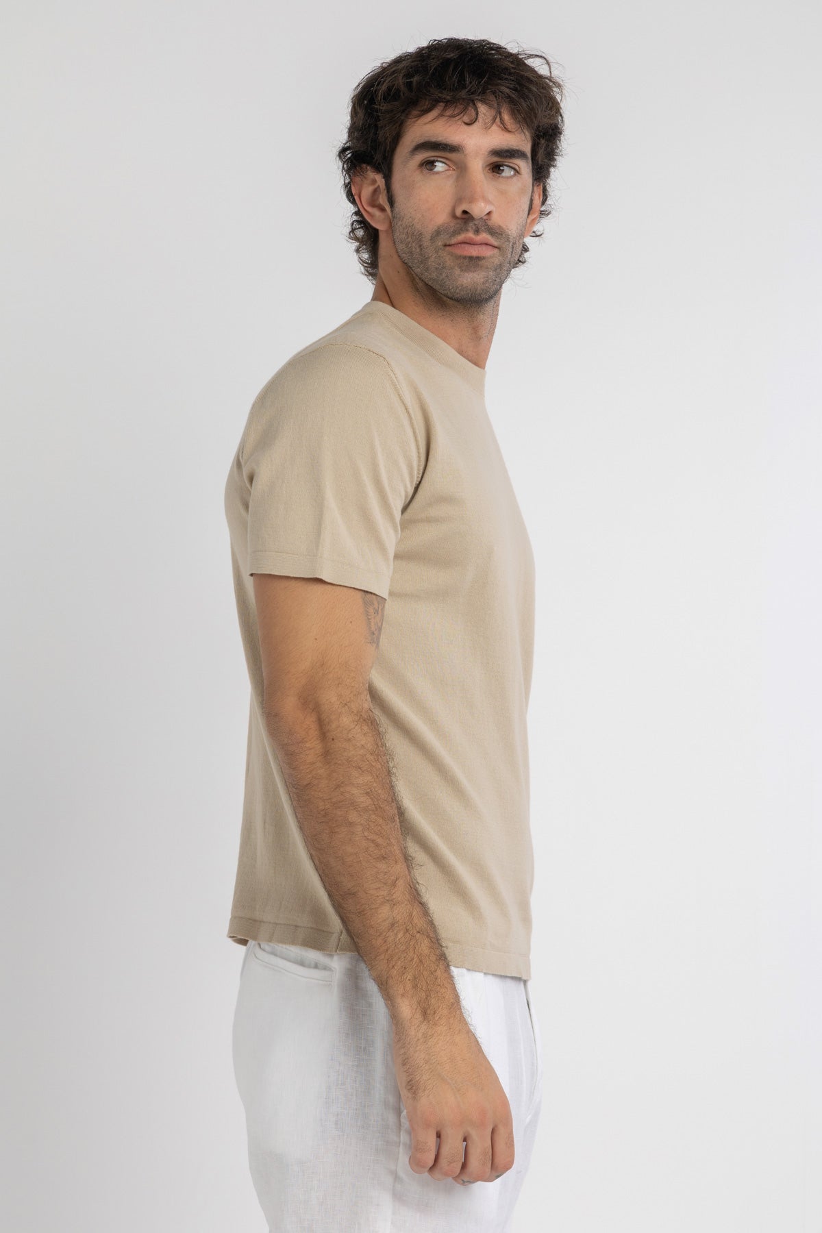 Beige Knitted T-Shirt