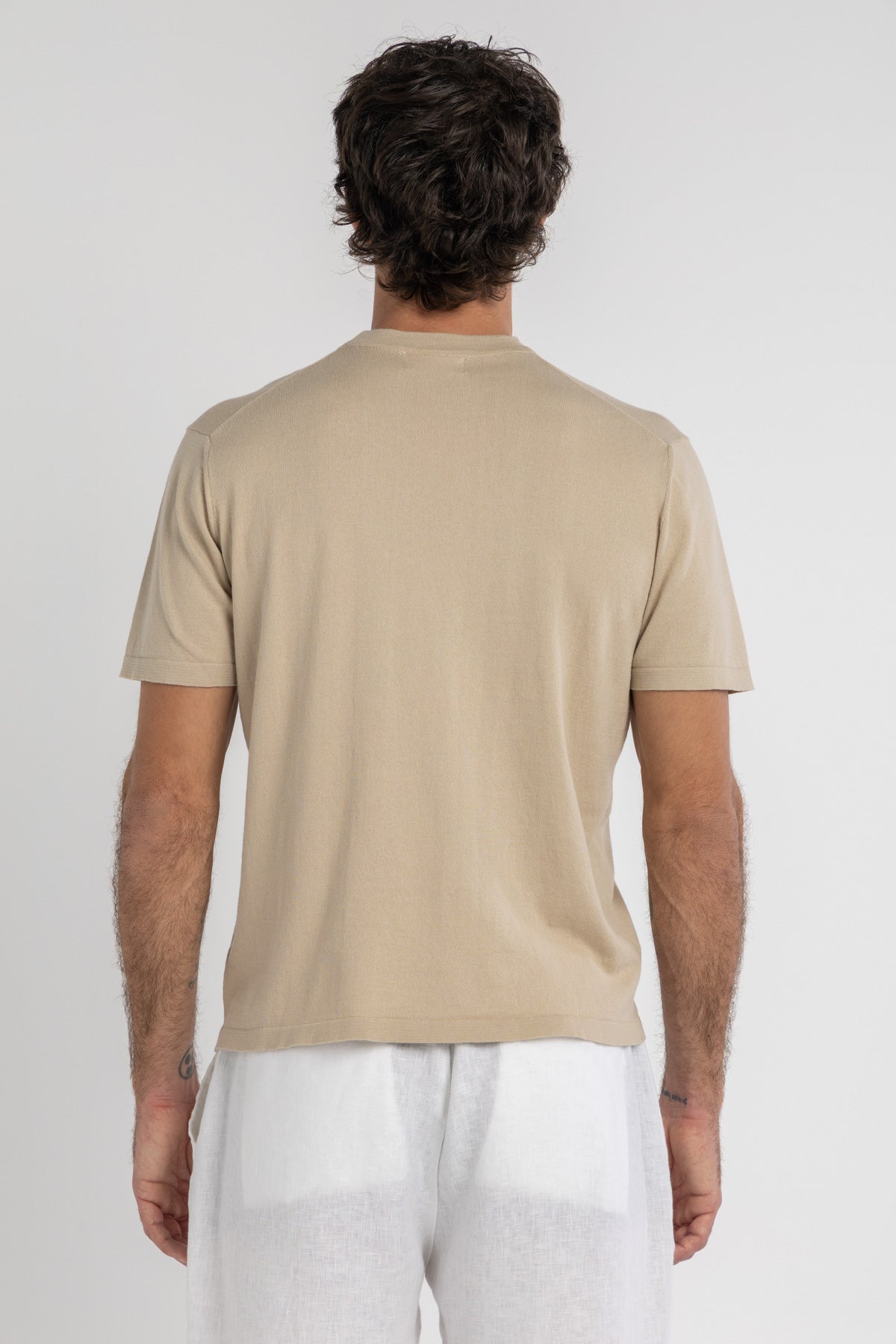 Beige Knitted T-Shirt