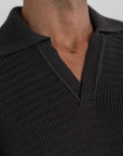 Charcoal Heavy Knit Polo
