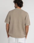 Beige Crochet Knit T-Shirt