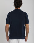 Navy Knit Button Up Shirt